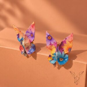 Aretes Mariposa Origami Resina