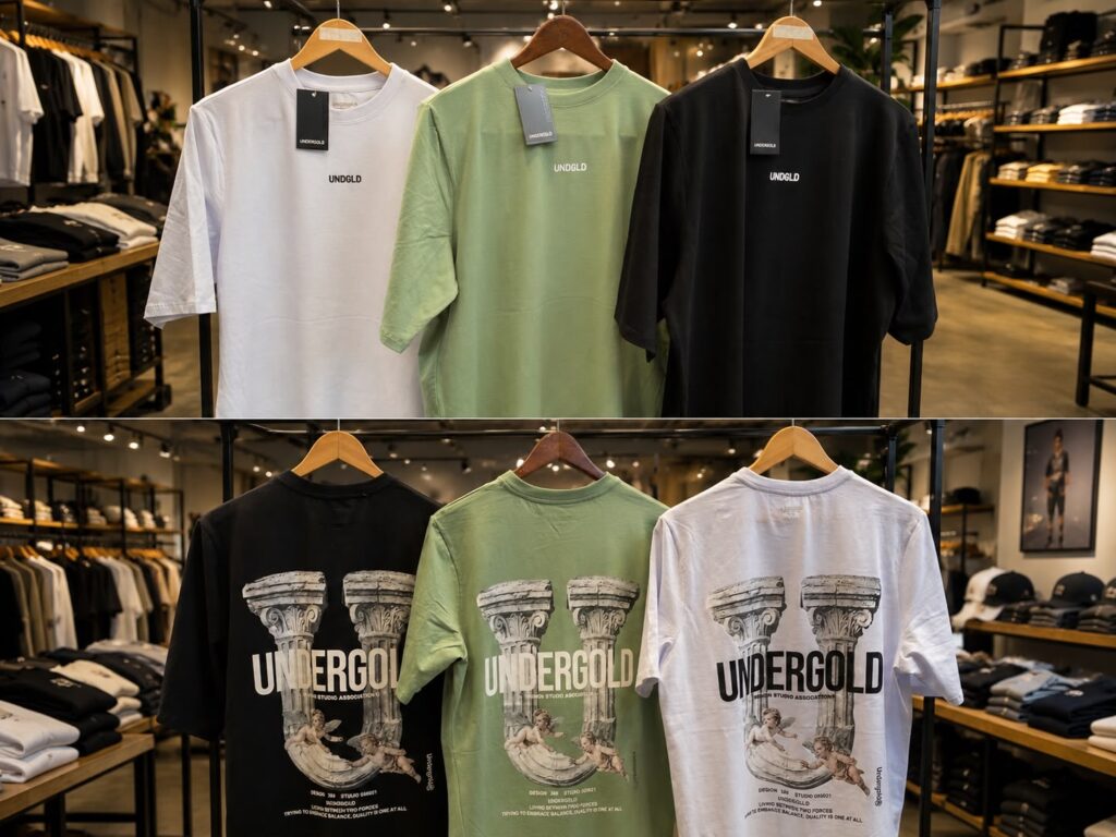 Camiseta Undergold Oversize Graphic – Colección Ántele / Columnas