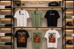 Camiseta Saint Jhon Oversize Graphic – Colección Estatua / Rosas