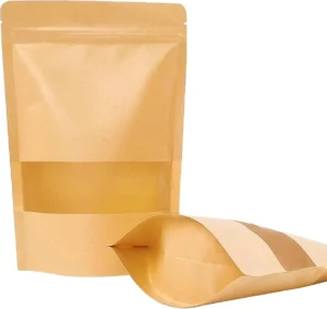 Bolsas Doypack Kraft 10×15 cm 50g con Zipper y Ventana 25 Und